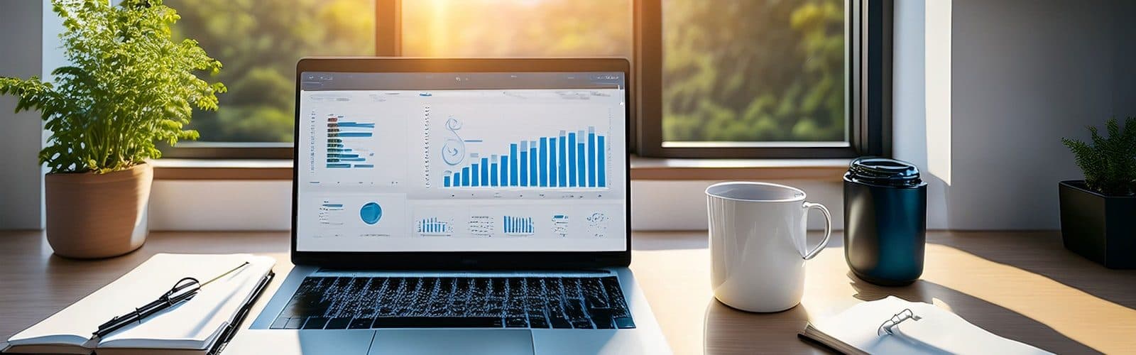 Analytics dashboard on a laptop screen